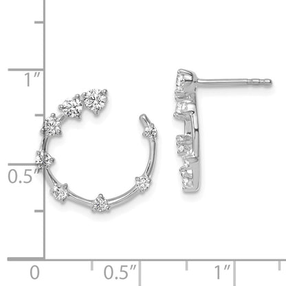 True Origin 14K White Gold 5/8 carat Lab Grown Diamond VS+ F+ Circular Post Complete Earrings