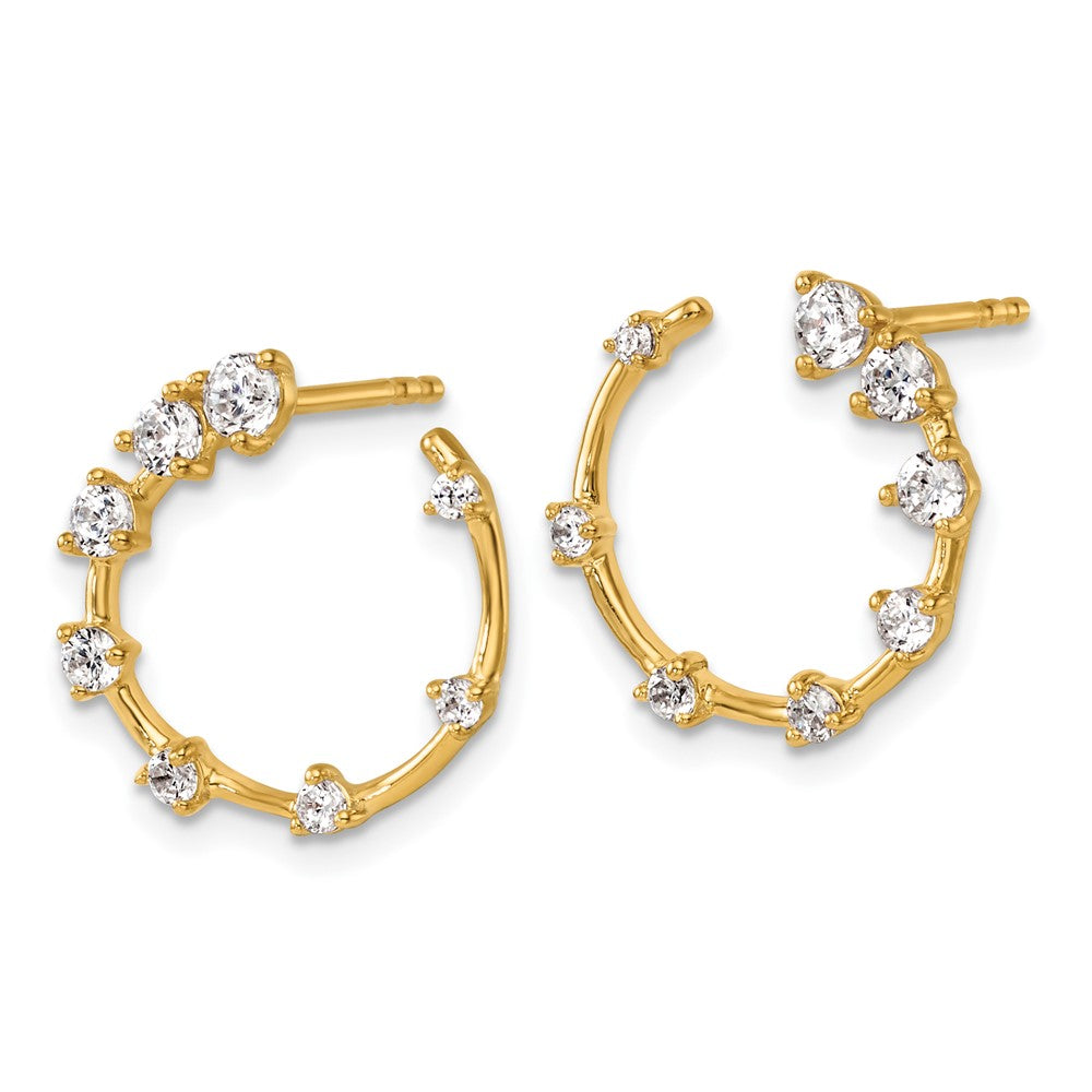 True Origin 14K Yellow Gold 5/8 carat Lab Grown Diamond VS+ F+ Circular Post Complete Earrings
