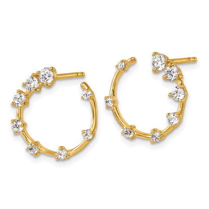 True Origin 14K Yellow Gold 5/8 carat Lab Grown Diamond VS+ F+ Circular Post Complete Earrings