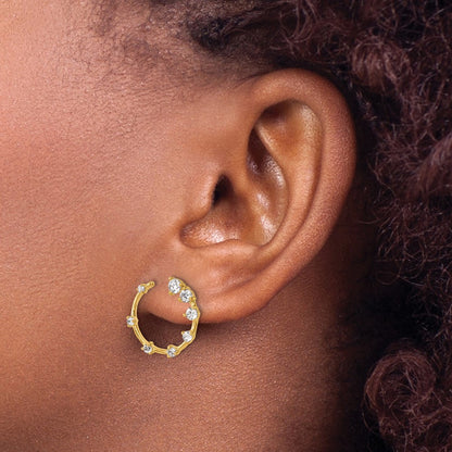 True Origin 14K Yellow Gold 5/8 carat Lab Grown Diamond VS+ F+ Circular Post Complete Earrings