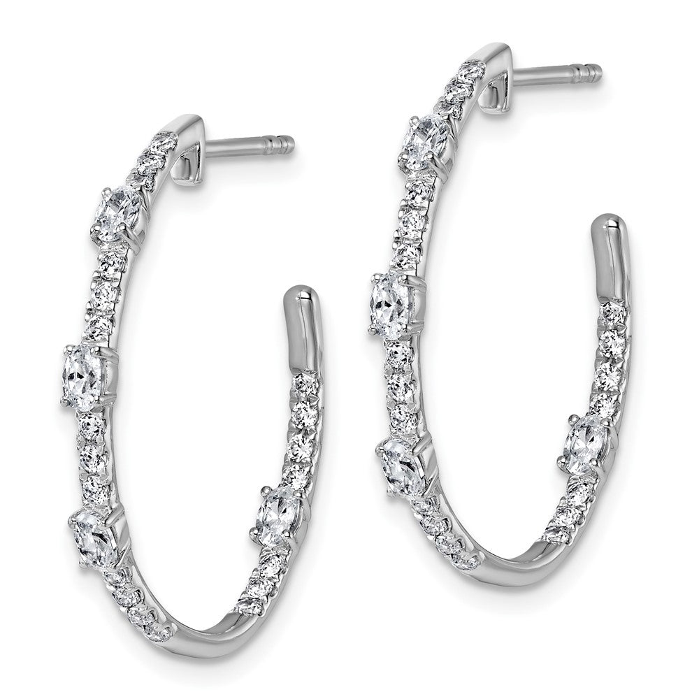 True Origin 14K White Gold 3/4 carat Lab Grown Diamond VS+ F+ J-Hoop Complete Earrings