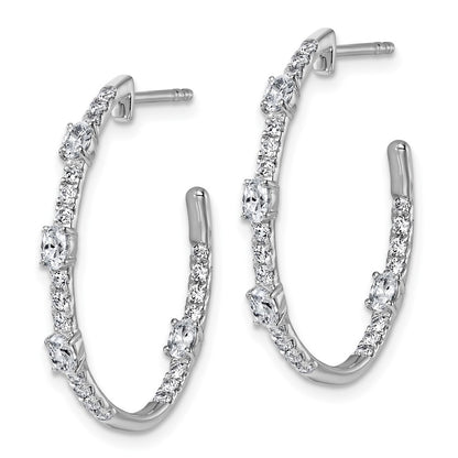 True Origin 14K White Gold 3/4 carat Lab Grown Diamond VS+ F+ J-Hoop Complete Earrings