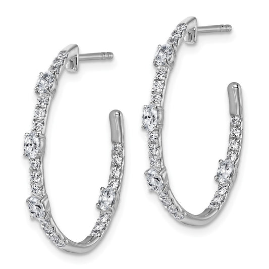 True Origin 14K White Gold 3/4 carat Lab Grown Diamond VS+ F+ J-Hoop Complete Earrings