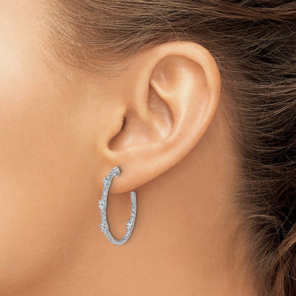 True Origin 14K White Gold 3/4 carat Lab Grown Diamond VS+ F+ J-Hoop Complete Earrings