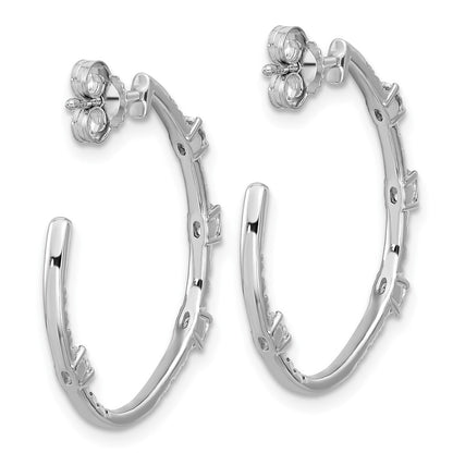 True Origin 14K White Gold 3/4 carat Lab Grown Diamond VS+ F+ J-Hoop Complete Earrings