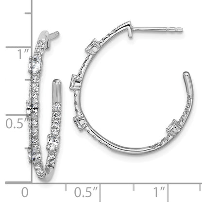 True Origin 14K White Gold 3/4 carat Lab Grown Diamond VS+ F+ J-Hoop Complete Earrings