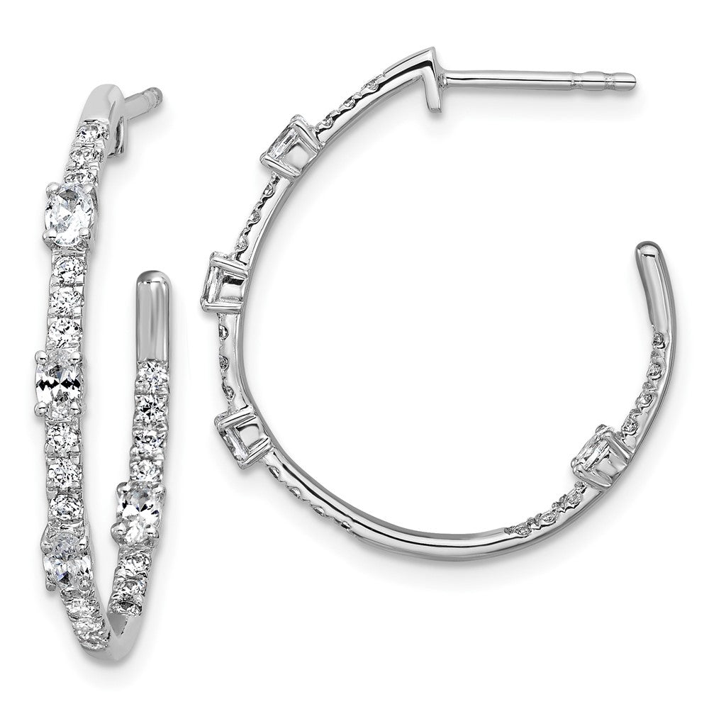 True Origin 14K White Gold 3/4 carat Lab Grown Diamond VS+ F+ J-Hoop Complete Earrings