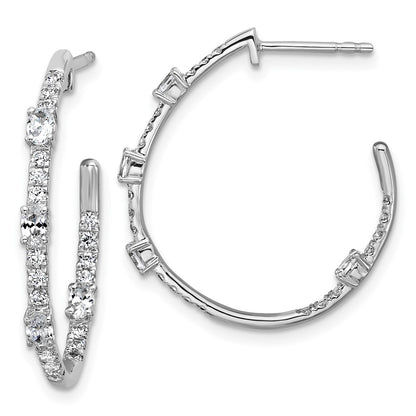 True Origin 14K White Gold 3/4 carat Lab Grown Diamond VS+ F+ J-Hoop Complete Earrings