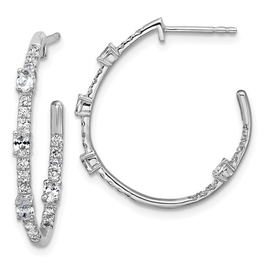 True Origin 14K White Gold 3/4 carat Lab Grown Diamond VS+ F+ J-Hoop Complete Earrings