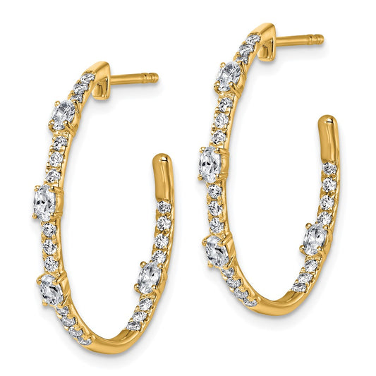 True Origin 14K Yellow Gold 3/4 carat Lab Grown Diamond VS+ F+ J-Hoop Complete Earrings