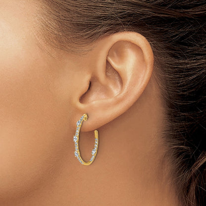 True Origin 14K Yellow Gold 3/4 carat Lab Grown Diamond VS+ F+ J-Hoop Complete Earrings
