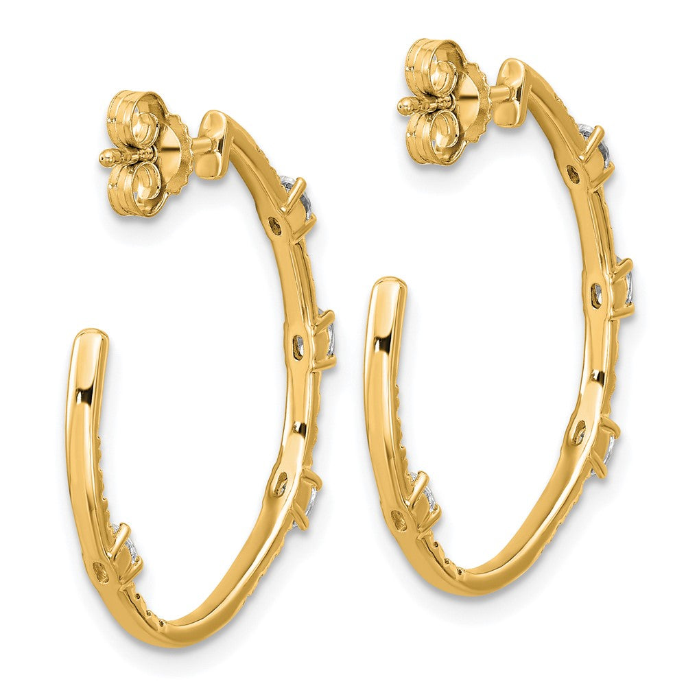 True Origin 14K Yellow Gold 3/4 carat Lab Grown Diamond VS+ F+ J-Hoop Complete Earrings