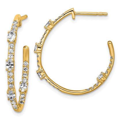 True Origin 14K Yellow Gold 3/4 carat Lab Grown Diamond VS+ F+ J-Hoop Complete Earrings