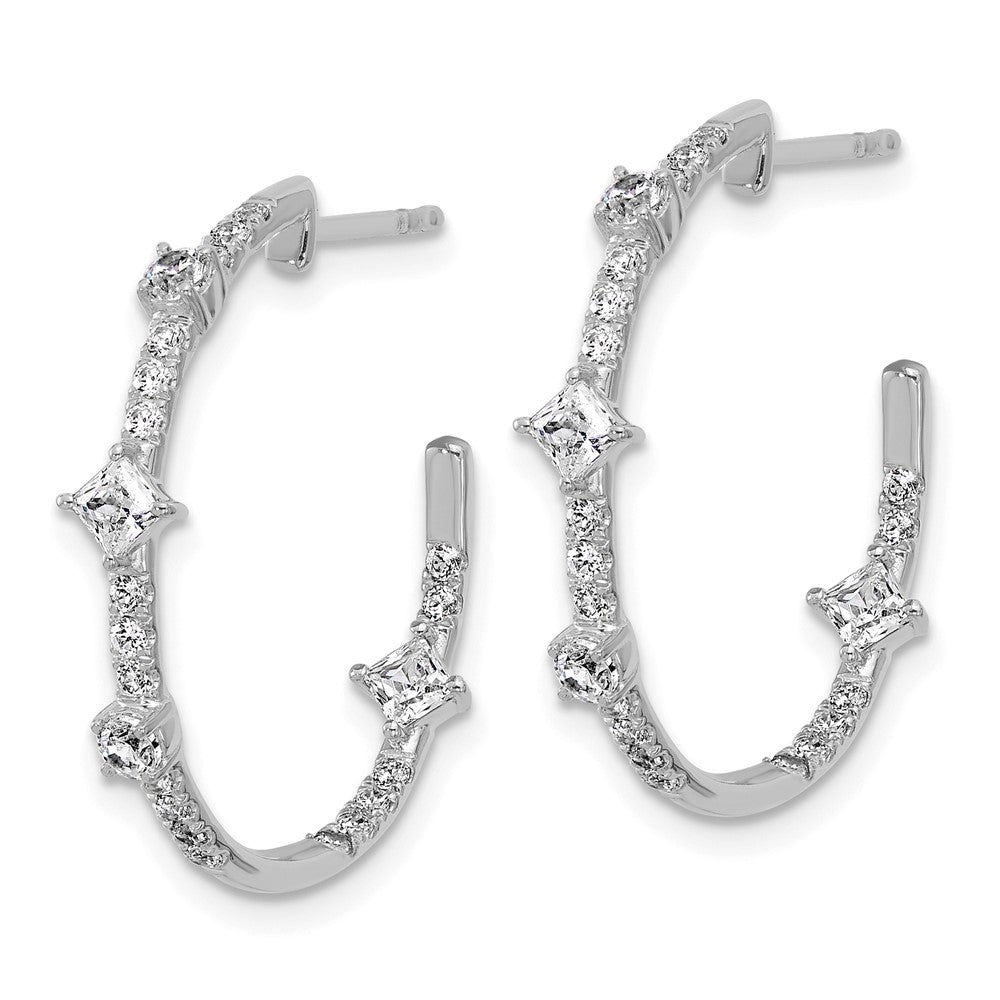 True Origin 14K White Gold 1 carat Lab Grown Diamond VS+ F+ J-Hoop Complete Earrings