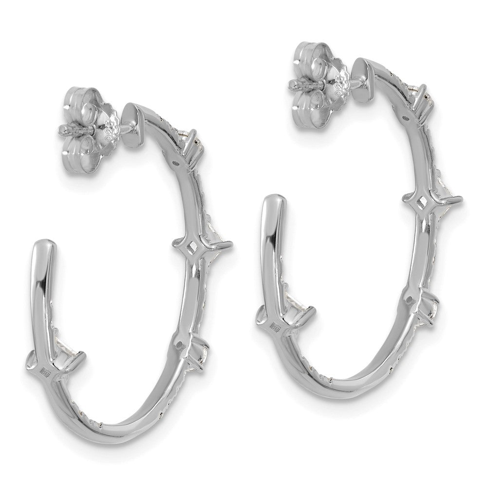 True Origin 14K White Gold 1 carat Lab Grown Diamond VS+ F+ J-Hoop Complete Earrings