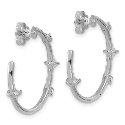 True Origin 14K White Gold 1 carat Lab Grown Diamond VS+ F+ J-Hoop Complete Earrings