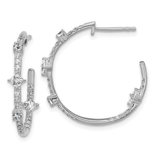 True Origin 14K White Gold 1 carat Lab Grown Diamond VS+ F+ J-Hoop Complete Earrings