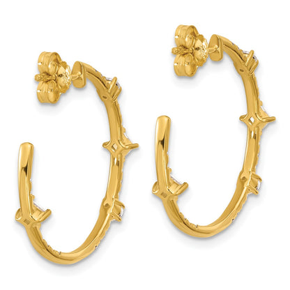 True Origin 14K Yellow Gold 1 carat Lab Grown Diamond VS+ F+ J-Hoop Complete Earrings