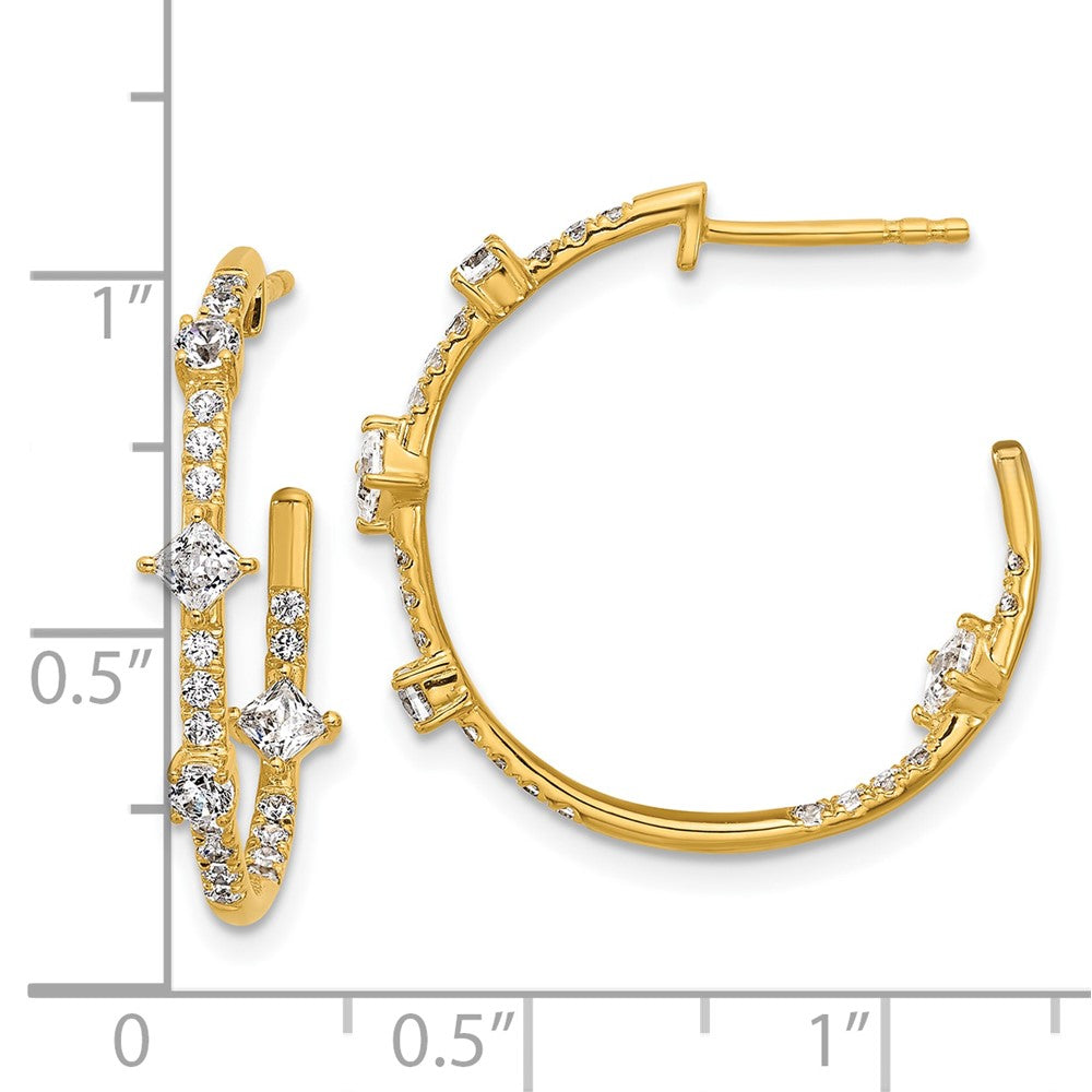 True Origin 14K Yellow Gold 1 carat Lab Grown Diamond VS+ F+ J-Hoop Complete Earrings