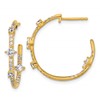 True Origin 14K Yellow Gold 1 carat Lab Grown Diamond VS+ F+ J-Hoop Complete Earrings