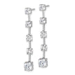 True Origin 14k White Gold Round 5 carat Lab Grown Diamond VS DEF Post Dangle Earrings