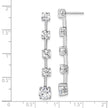 True Origin 14k White Gold Round 5 carat Lab Grown Diamond VS DEF Post Dangle Earrings