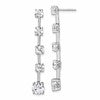 True Origin 14K White Gold 5 carat Lab Grown Diamond VS+ F+ Complete Round Post Graduated Dangle Earrings