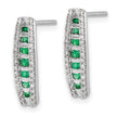 14k White Gold 1/3 carat Lab Grown Diamond VS/SI+ G+ and Created Emerald Complete Fashion Post Earrings