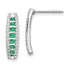 14k White Gold 1/3 carat Lab Grown Diamond VS/SI+ G+ and Created Emerald Complete Fashion Post Earrings