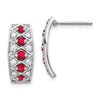14K White Gold Lab Grown Diamond VS/SI+ G+ & Cr. Ruby Fancy Earrings