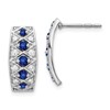 14K White Gold Lab Grown Diamond VS/SI+ G+ & Cr. Sapphire Fancy Earr