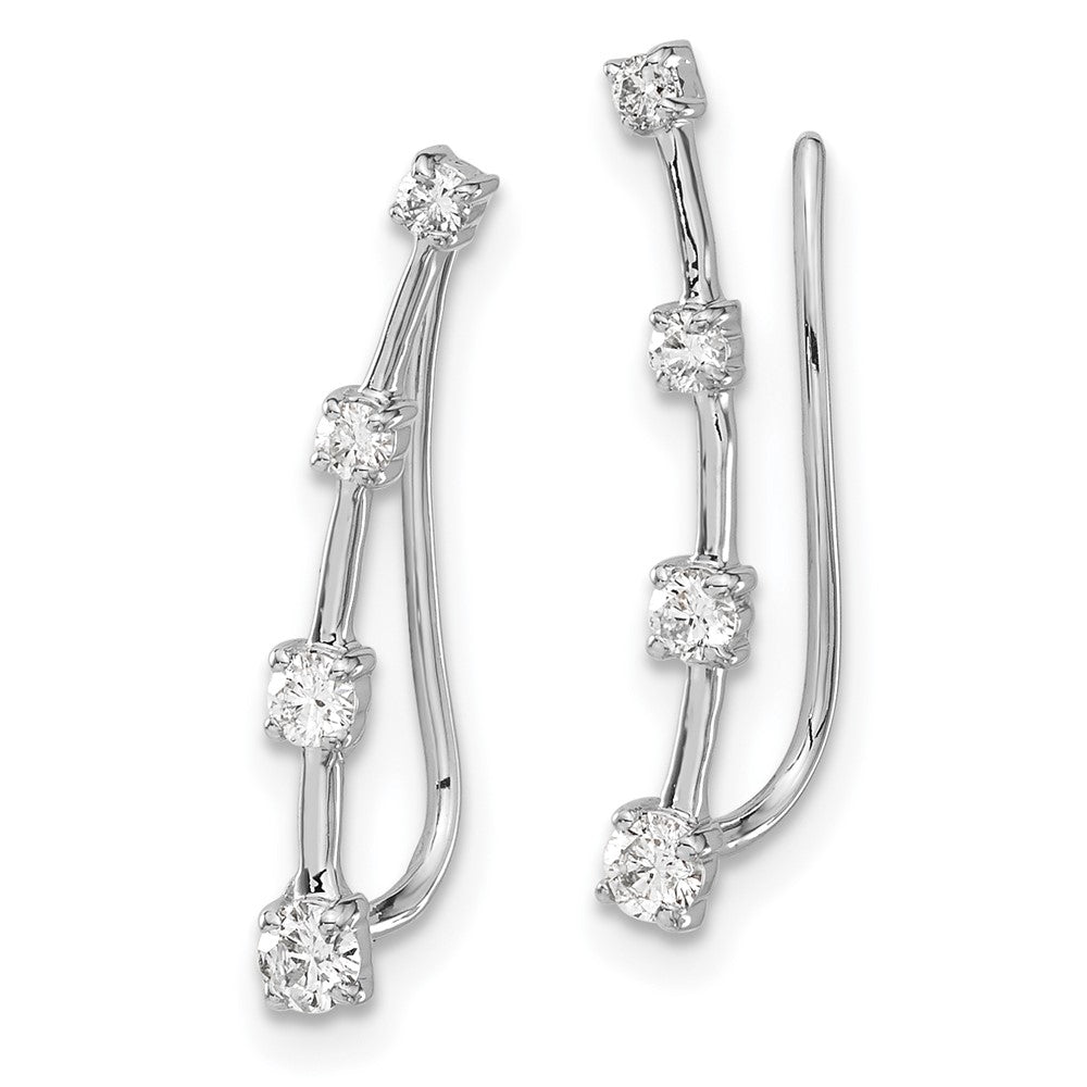 14k White Gold 1/3 carat Lab Grown Diamond VS/SI+ G+ Complete Ear Climber