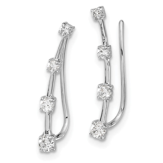 14k White Gold 1/3 carat Lab Grown Diamond VS/SI+ G+ Complete Ear Climber