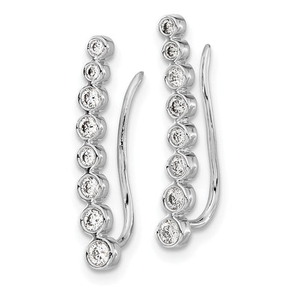 14k White Gold 3/8 carat Lab Grown Diamond VS/SI+ G+ Complete Ear Climber