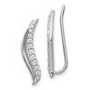 10k White Gold 1/4 carat Diamond Wave Ear Climber Earrings