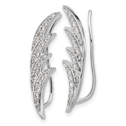 14k White Gold 1/2 carat Lab Grown Diamond VS/SI+ G+ Complete Ear Climber