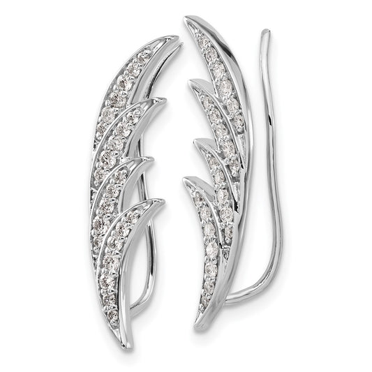 14k White Gold 1/2 carat Lab Grown Diamond VS/SI+ G+ Complete Ear Climber