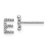 14k White Gold Diamond Initial E Post Earrings