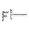 14k White Gold Diamond Initial F Post Earrings