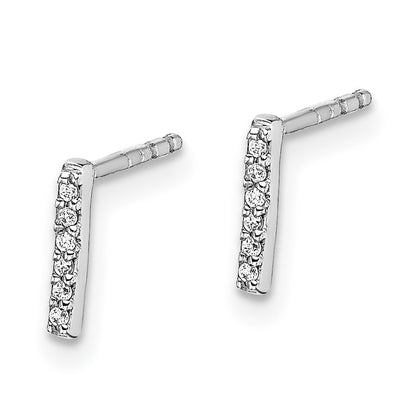 14k White Gold Diamond Initial I Post Earrings
