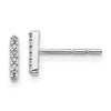 14k White Gold Diamond Initial I Post Earrings