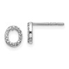 14k White Gold Diamond Initial O Post Earrings