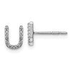 14k White Gold Diamond Initial U Post Earrings