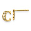 14k Diamond Initial C Post Earrings