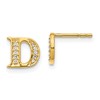 14k Diamond Initial D Post Earrings