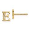 14k Diamond Initial E Post Earrings