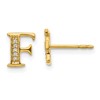 14k Diamond Initial F Post Earrings