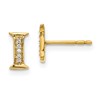 14k Diamond Initial I Post Earrings