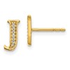 14k Diamond Initial J Post Earrings
