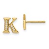14k Diamond Initial K Post Earrings